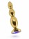 Золотистая анальная пробка-ёлочка с фиолетовым кристаллом - 14 см. - Shots Media BV - купить с доставкой в Санкт-Петербурге