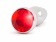 Серебристая анальная пробка-ёлочка с красным кристаллом - 11,5 см. - Shots Media BV - купить с доставкой в Санкт-Петербурге