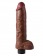 Коричневый вибратор-гигант со съёмной присоской 10  Vibrating Cock with Balls - 25,4 см. - Pipedream