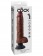 Коричневый вибратор-гигант со съёмной присоской 10  Vibrating Cock with Balls - 25,4 см. - Pipedream