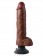 Коричневый вибратор-гигант со съёмной присоской 10  Vibrating Cock with Balls - 25,4 см. - Pipedream