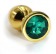 Золотистая алюминиевая анальная пробка с изумрудным кристаллом - 6 см. - Kanikule - купить с доставкой в Санкт-Петербурге Золотистая алюминиевая анальная пробка с изумрудным кристаллом - 6 см. - Kanikule - купить с доставкой в Санкт-Петербурге