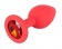 Красная анальная втулка с оранжевым кристаллом - 7,3 см. - Джага-Джага - купить с доставкой в Санкт-Петербурге