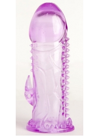 Фиолетовая гелевая насадка с шипами - 13 см. - Toyfa Basic - в Санкт-Петербурге купить с доставкой