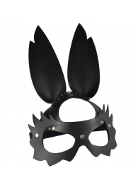 Черная кожаная маска  Зайка  с длинными ушками - Sitabella - купить с доставкой в Санкт-Петербурге
