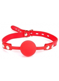Красный силиконовый кляп-шарик на регулируемом ремешке - Notabu - купить с доставкой в Санкт-Петербурге