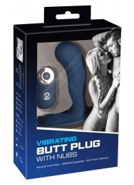 Синий вибростимулятор простаты Vibrating Butt Plug - 11,7 см. - Orion - в Санкт-Петербурге купить с доставкой
