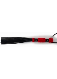 Многохвостовый черный флогер с красной ручкой - 44 см. - Джага-Джага - купить с доставкой в Санкт-Петербурге