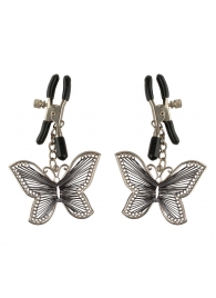 Зажимы на соски с бабочками Butterfly Nipple Clamps - Pipedream - купить с доставкой в Санкт-Петербурге