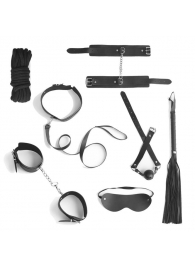 Черный эротический набор из 8 предметов - Сима-Ленд - купить с доставкой в Санкт-Петербурге