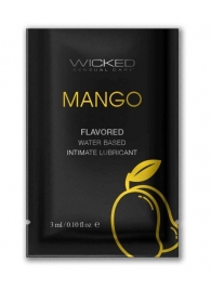 Лубрикант на водной основе с ароматом манго Wicked Aqua Mango - 3 мл. - Wicked - купить с доставкой в Санкт-Петербурге