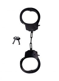 Черные стальные наручники - Le Frivole - купить с доставкой в Санкт-Петербурге