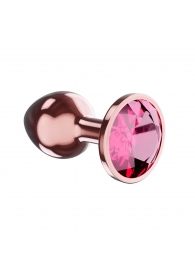 Пробка цвета розового золота с малиновым кристаллом Diamond Ruby Shine L - 8,3 см. - Lola Games - купить с доставкой в Санкт-Петербурге