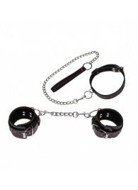 БДСМ-набор с сердечками: ошейник и наручники - Джага-Джага - купить с доставкой в Санкт-Петербурге