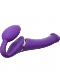 Фиолетовый безремневой вибрострапон Vibrating Bendable Strap-On - size L - Strap-on-me - купить с доставкой в Санкт-Петербурге
