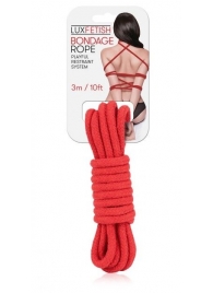 Красная хлопковая веревка для связывания - 3 м. - Lux Fetish - купить с доставкой в Санкт-Петербурге