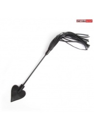 Черный двусторонний стек с наконечником-сердечком - 53 см. - Notabu - купить с доставкой в Санкт-Петербурге
