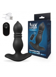 Черный анальный вибромассажер Sex Expert - 14,7 см. - Sex Expert - в Санкт-Петербурге купить с доставкой