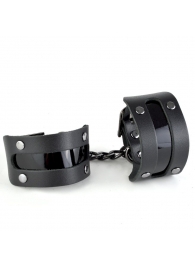 Чёрные наручники с вставкой «Пятница» - Sitabella - купить с доставкой в Санкт-Петербурге