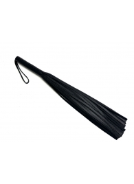 Черная многохвостовая плеть из мягкой кожи - 57 см. - БДСМ Арсенал - купить с доставкой в Санкт-Петербурге