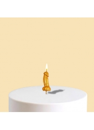 Золотистая свеча для торта в виде фаллоса - 4,5 см. - Сима-Ленд - купить с доставкой в Санкт-Петербурге
