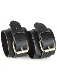 Черные кожаные наручники с пряжками IDEAL - Sitabella - купить с доставкой в Санкт-Петербурге