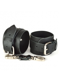 Черные кожаные наручники с пряжками IDEAL - Sitabella - купить с доставкой в Санкт-Петербурге