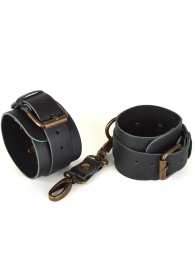 Черные кожаные наручники IDEAL - Sitabella - купить с доставкой в Санкт-Петербурге