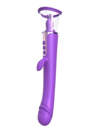 Фиолетовый двусторонний вибростимулятор Esther - 26,5 см. - S-HANDE