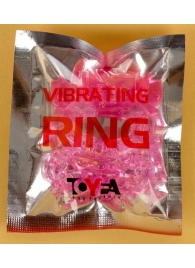 Розовое эрекционное кольцо с вибратором и подхватом - Toyfa Basic - в Санкт-Петербурге купить с доставкой