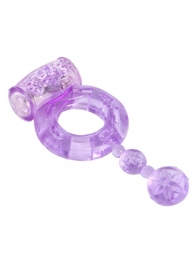 Фиолетовое эрекционное кольцо с вибратором - Toyfa Basic - в Санкт-Петербурге купить с доставкой