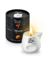 Массажная свеча с ароматом персика Bougie Massage Gourmande Pêche - 80 мл. - Plaisir Secret - купить с доставкой в Санкт-Петербурге