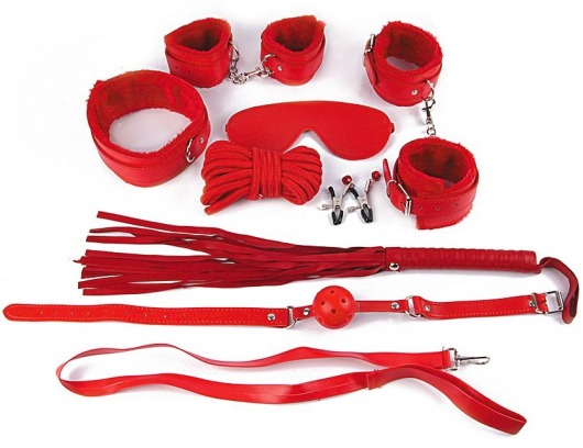 Пикантный красный набор БДСМ - Notabu - купить с доставкой в Санкт-Петербурге