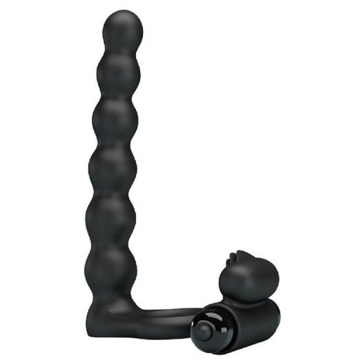 Черная насадка для двойной стимуляции Hercules Penis Sheath III - 15,3 см. - Baile - купить с доставкой в Санкт-Петербурге