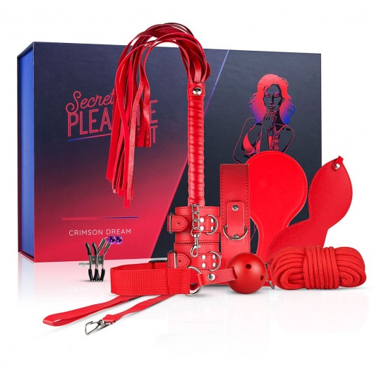 Красный БДСМ-набор Crimson Dream - Secret Pleasure Chest - купить с доставкой в Санкт-Петербурге