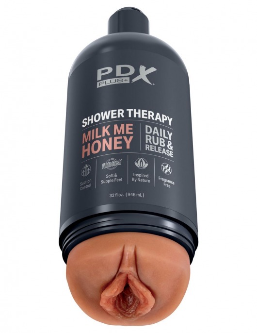 Мастурбатор-вагина цвета карамели Shower Therapy Milk Me Honey - Pipedream - в Санкт-Петербурге купить с доставкой