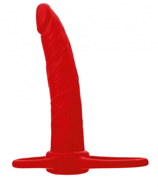 Красная насадка на пенис для двойного проникновения Black Red - 16,5 см. - ToyFa - купить с доставкой в Санкт-Петербурге