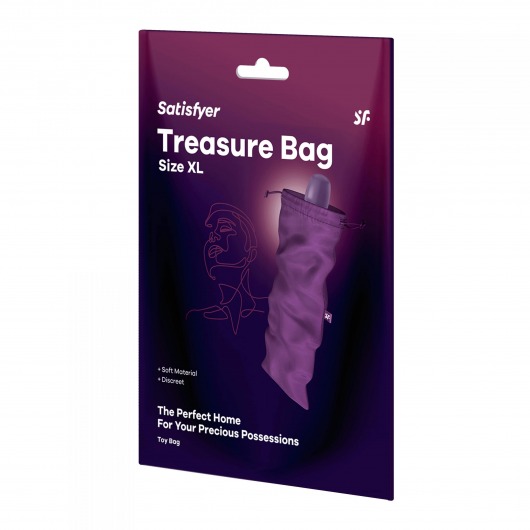 Фиолетовый мешочек для хранения игрушек Treasure Bag XL - Satisfyer - купить с доставкой в Санкт-Петербурге