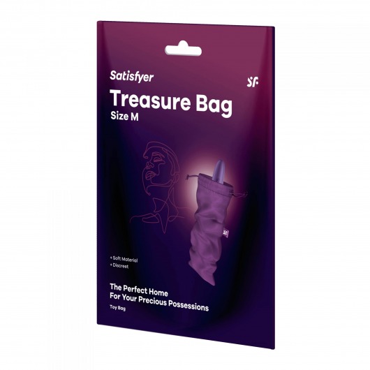 Фиолетовый мешочек для хранения игрушек Treasure Bag M - Satisfyer - купить с доставкой в Санкт-Петербурге