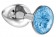 Малая серебристая анальная пробка Diamond Light blue Sparkle Small с голубым кристаллом - 7 см. - Lola Games - купить с доставкой в Санкт-Петербурге